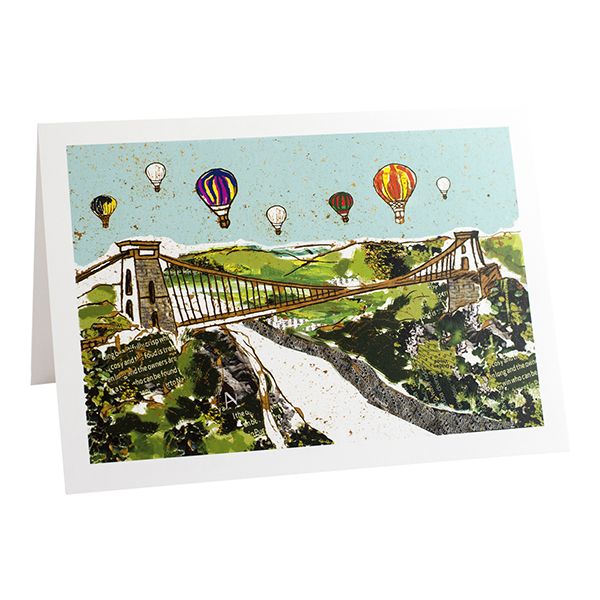 Balloons over the Bridge Bristol Greetings Card