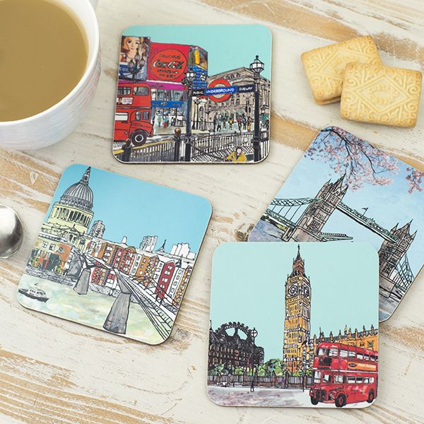 Set of Four London Coasters