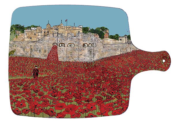 Poppies at the Tower of London Chopping board